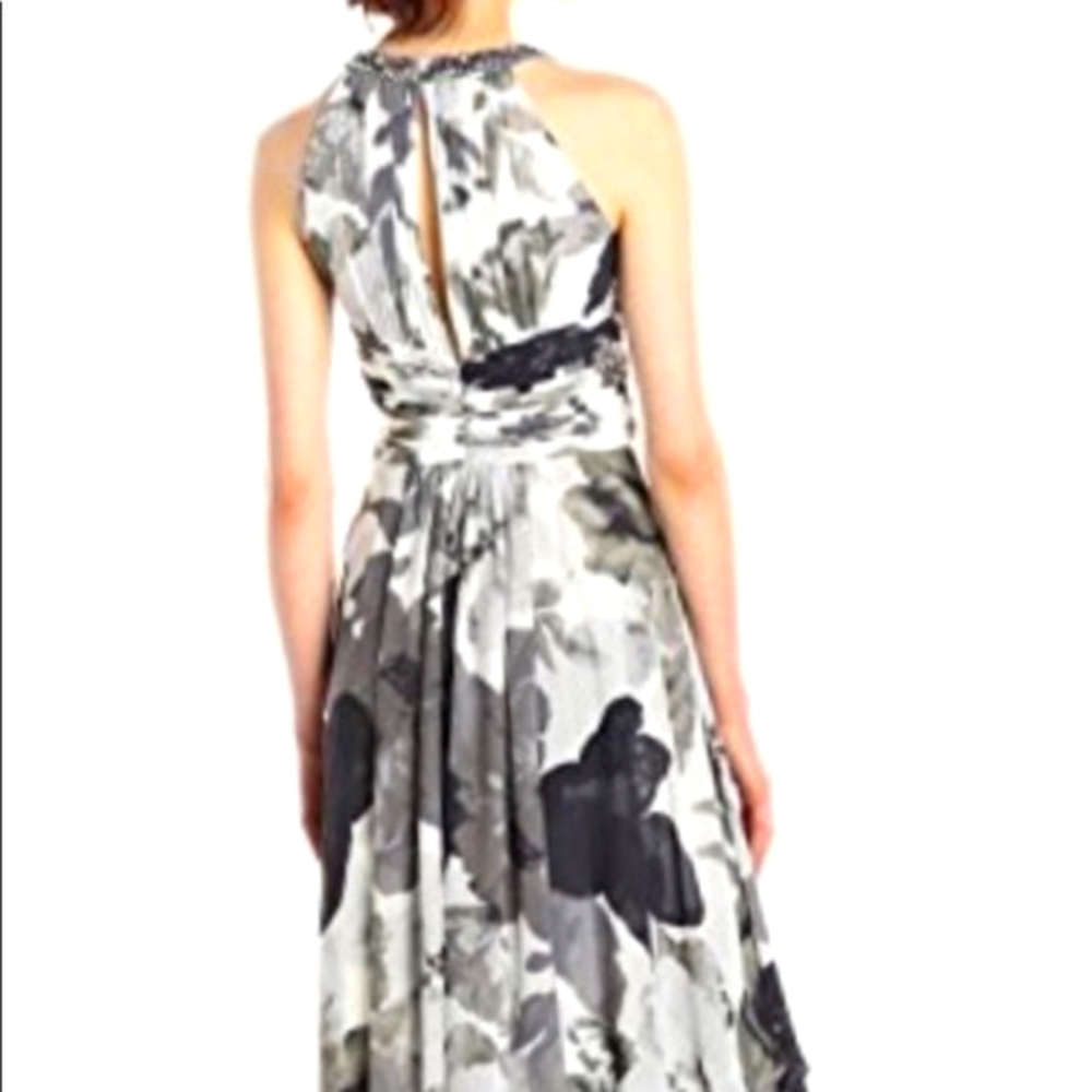 Eliza J sz 12 floral halter gown *skirt layers altered to shin/ankle length - Picture 2 of 8